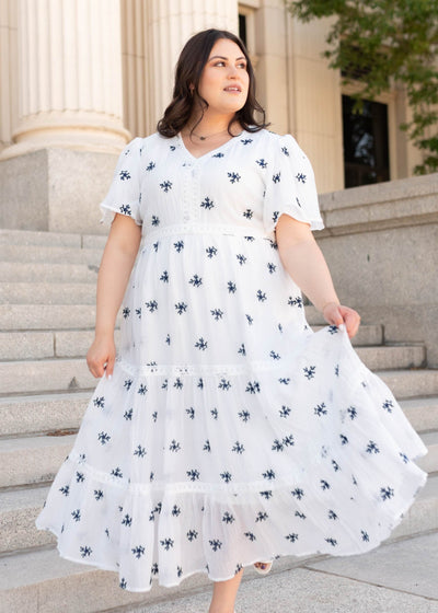 Emma™ – White Embroidered Summer Dress