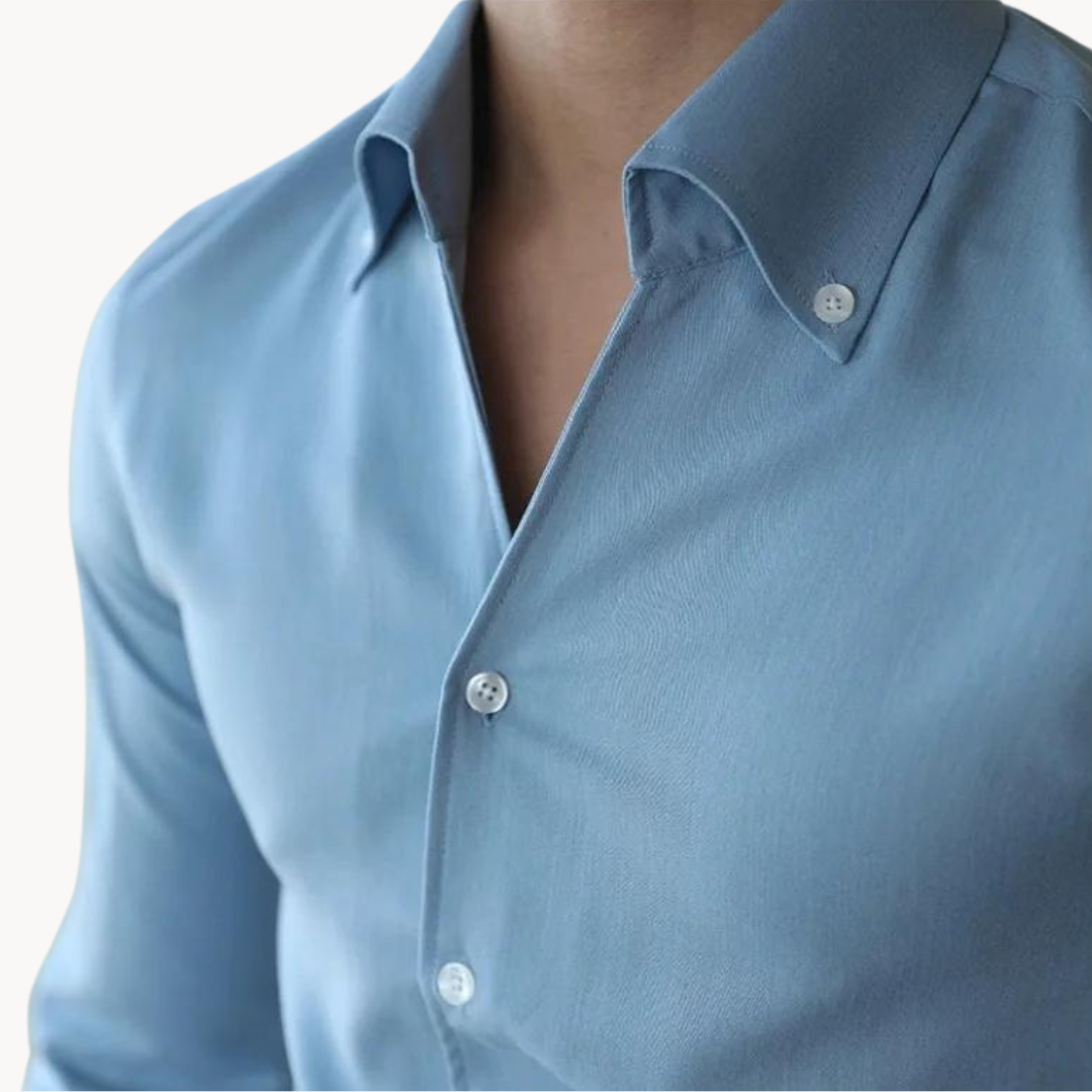 Men’s Button-Up Shirt – Slim Fit – Long Sleeve Formal Office Wear