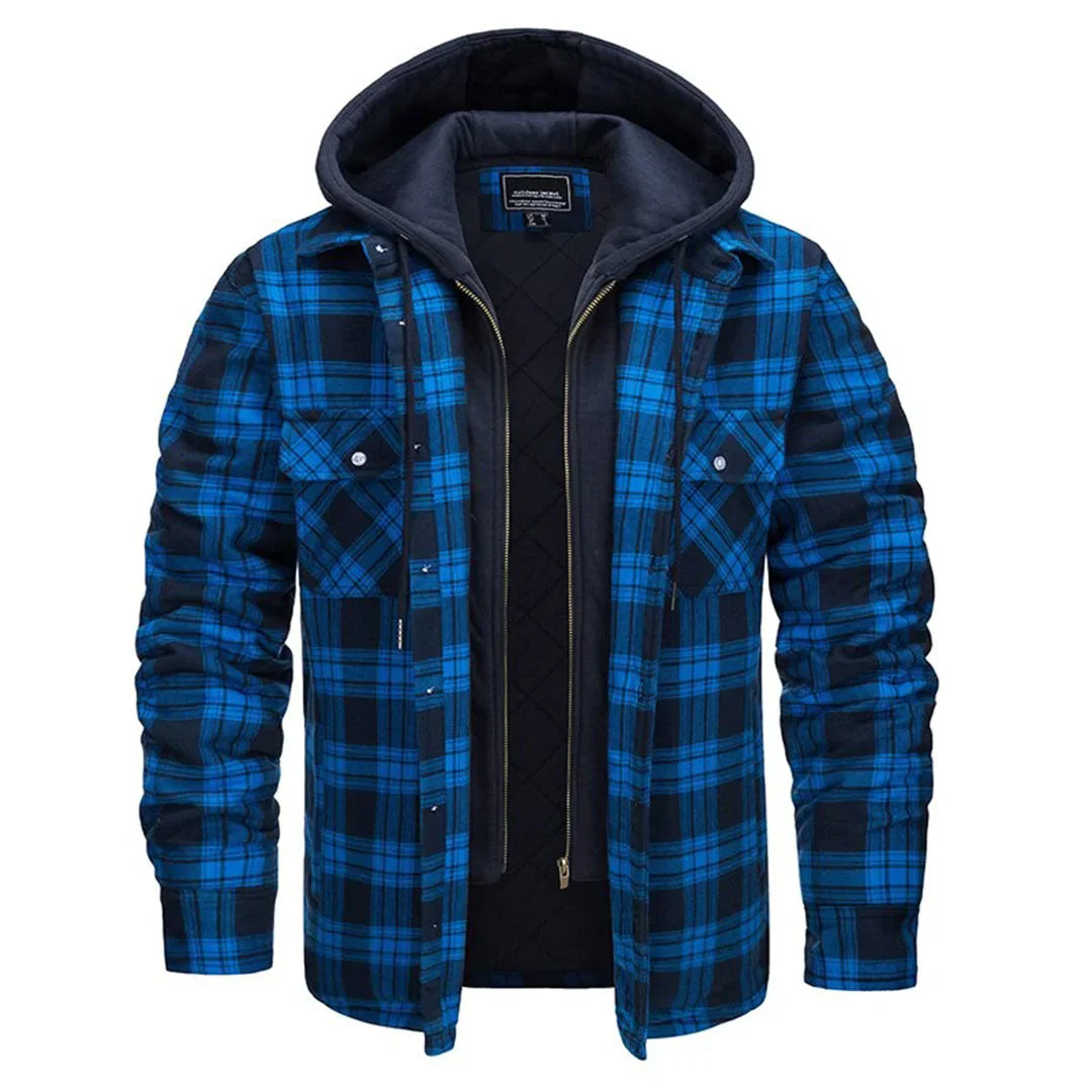 Avencea - Checkered men's jacket with hood