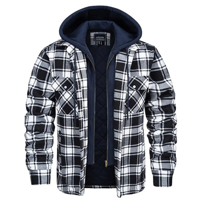 Avencea - Checkered men's jacket with hood