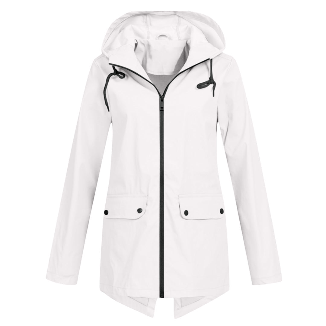 Avencea - Long Waterproof Rain Jacket with Hood for Women