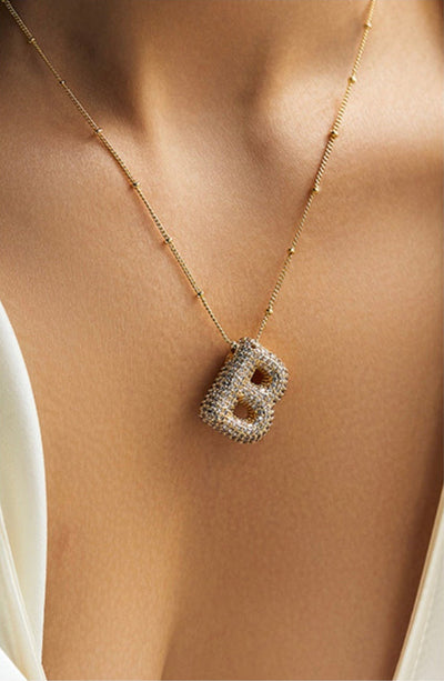 Savannah | Diamond Bubble Letter Necklace