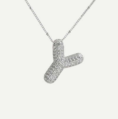 Savannah | Diamond Bubble Letter Necklace