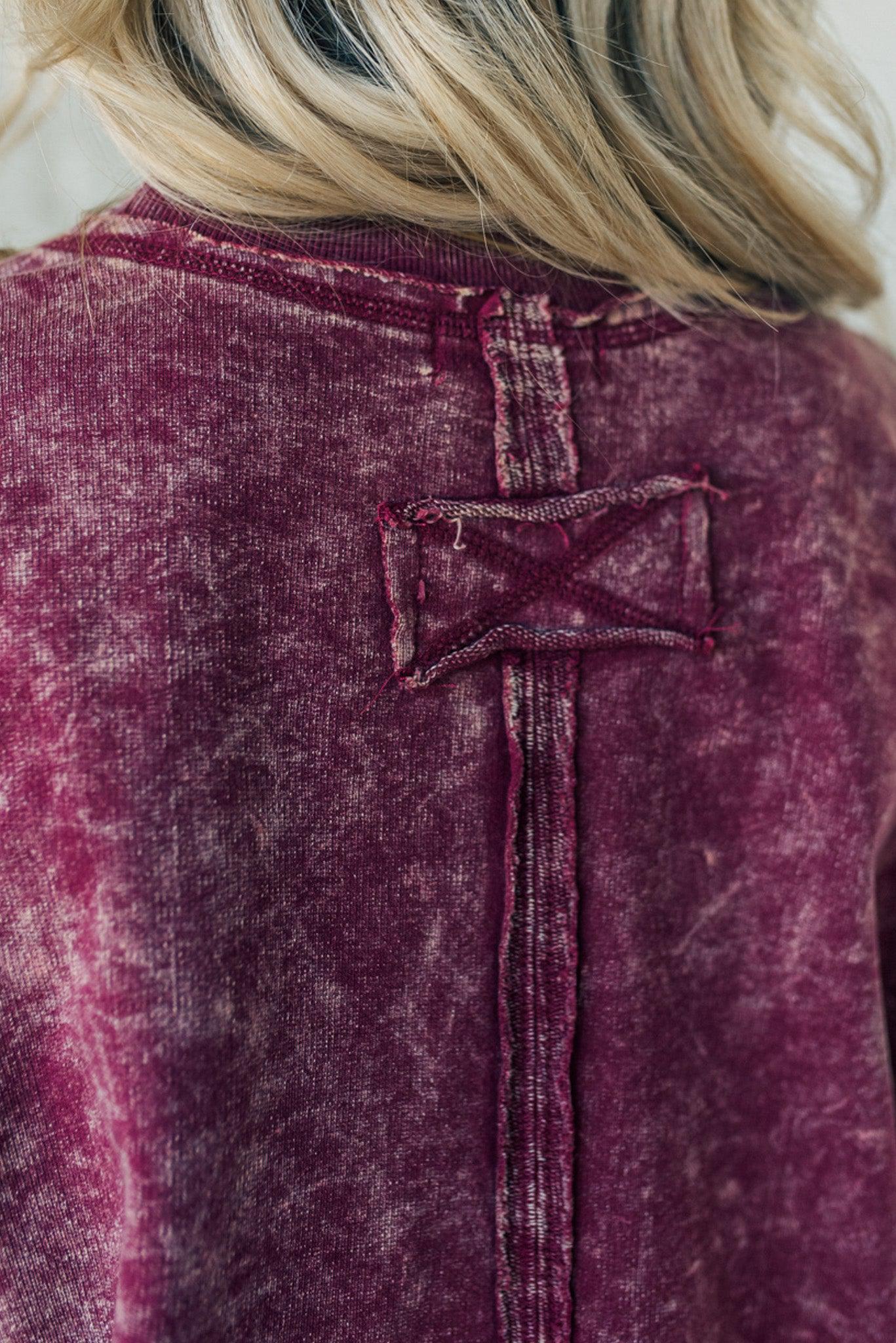 Elara™ | Cozy French Terry Acid Wash Pullover