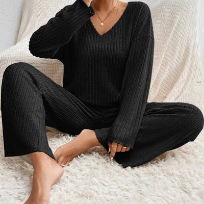 Avencea - 2-Piece Lounge Set - Ribbed Pattern