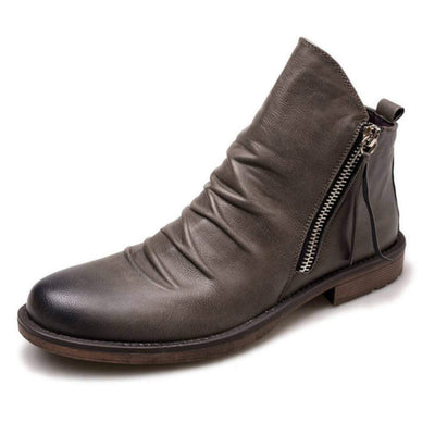 Avencea - Stylish Leather Zip Boots with Non-Slip Sole