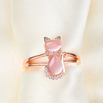 Cat ring in rose gold
