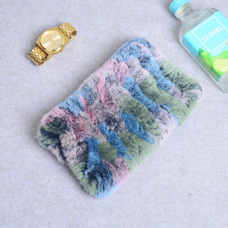 Women Real Fur Handmade Stretch Fur Scarf Knit Genuine Rex Rabbit Fur Headbands Girls Natural Fur Ring Cowl Snood Scarves Winter