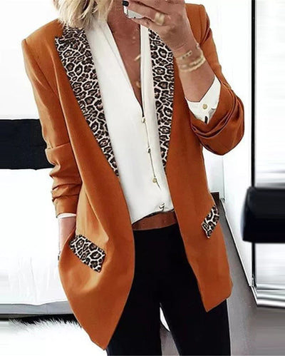 Peyton™ - Elegant Leopard Print Collar Coat