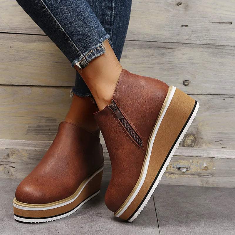 Auria - Platform Leather Shoes