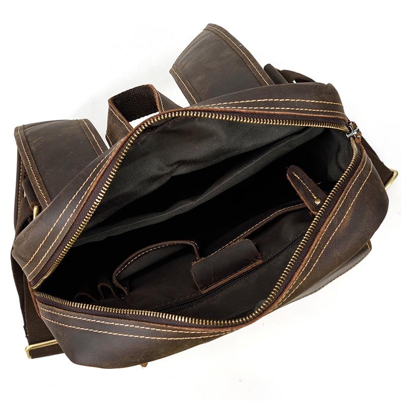 Vintage Leather Backpack Men Large