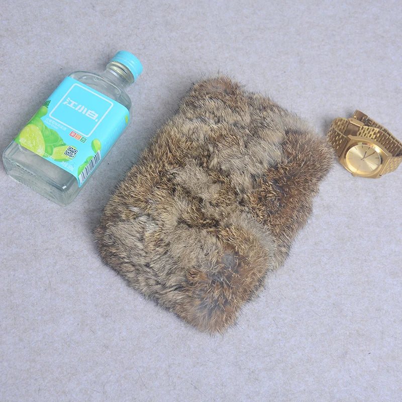 Women Real Fur Handmade Stretch Fur Scarf Knit Genuine Rex Rabbit Fur Headbands Girls Natural Fur Ring Cowl Snood Scarves Winter