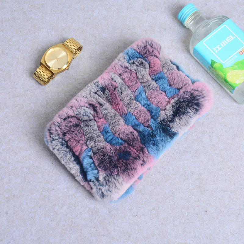 Women Real Fur Handmade Stretch Fur Scarf Knit Genuine Rex Rabbit Fur Headbands Girls Natural Fur Ring Cowl Snood Scarves Winter