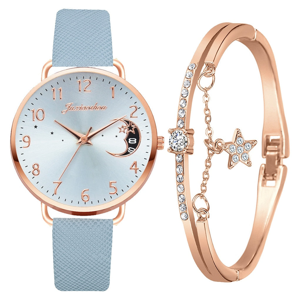 Liam - Set with Watch and Bracelets with Moon Phase Dial