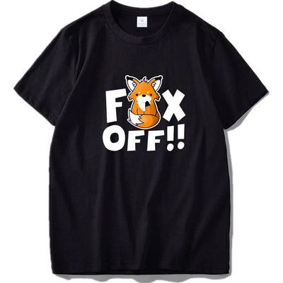 Fox T shirt EU Size This Is My Human I'm Really A Fox Funny Cute Animal Black 100% Cotton Tshirt
