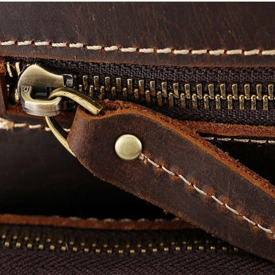 Vintage Leather Backpack Men Large