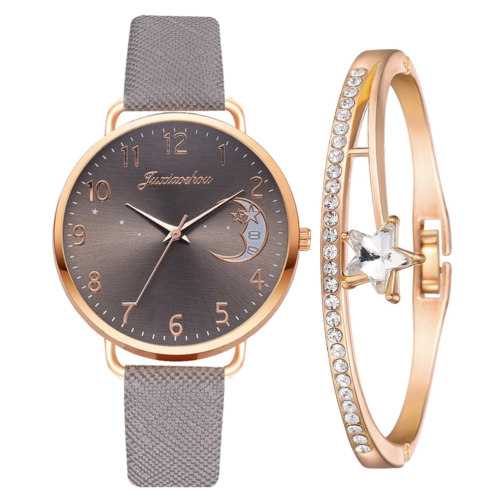 Liam - Set with Watch and Bracelets with Moon Phase Dial