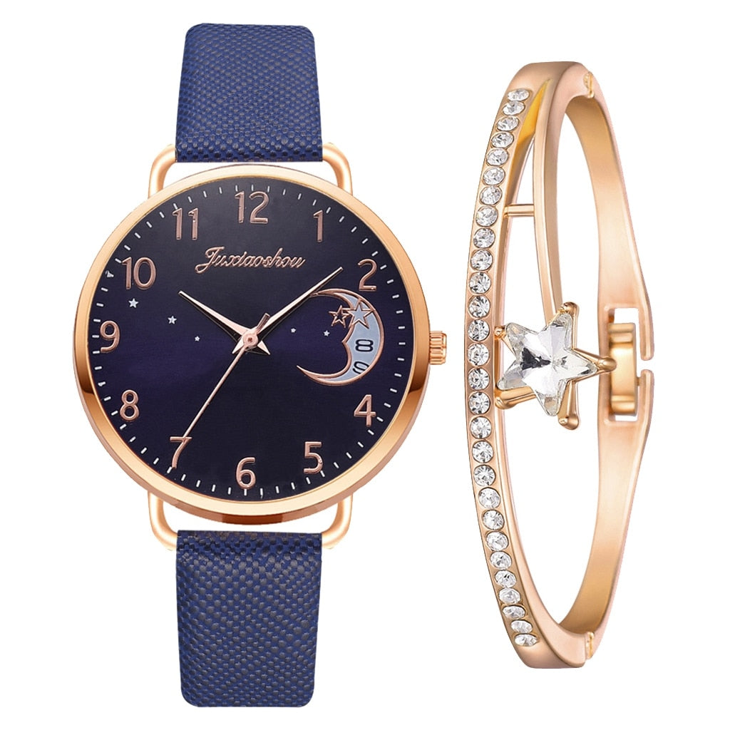 Liam - Set with Watch and Bracelets with Moon Phase Dial