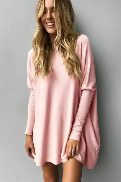 Women’s Pullover Sweatshirt – Oversized Fit – Soft Knit – Tunic Length – Casual Style
