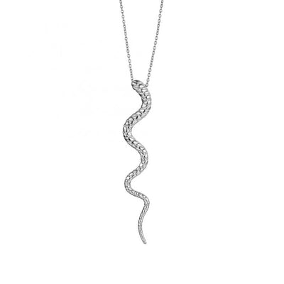 Necklace with snake pendant made of 925 sterling silver