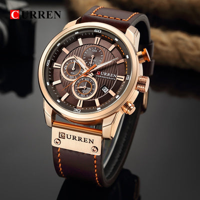 James - Elegant Quartz Watch with Leather Strap
