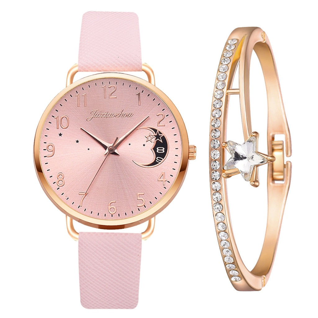 Liam - Set with Watch and Bracelets with Moon Phase Dial
