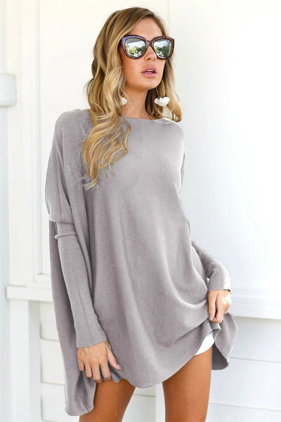 Women’s Pullover Sweatshirt – Oversized Fit – Soft Knit – Tunic Length – Casual Style