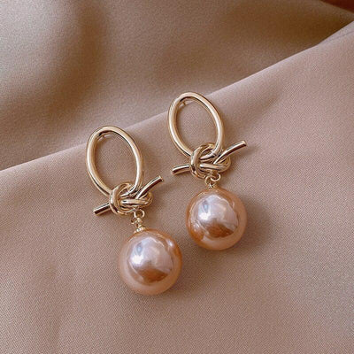 Gold Pearl Drop Earrings