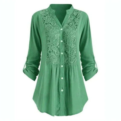 Avencea - Long blouse for women with puff sleeves