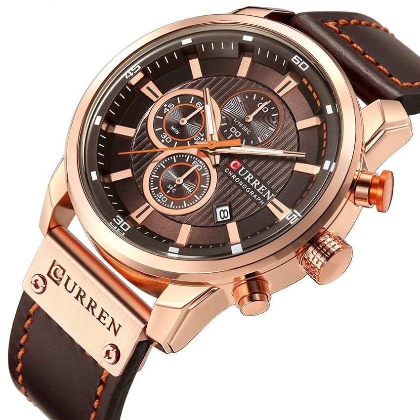 James - Elegant Quartz Watch with Leather Strap