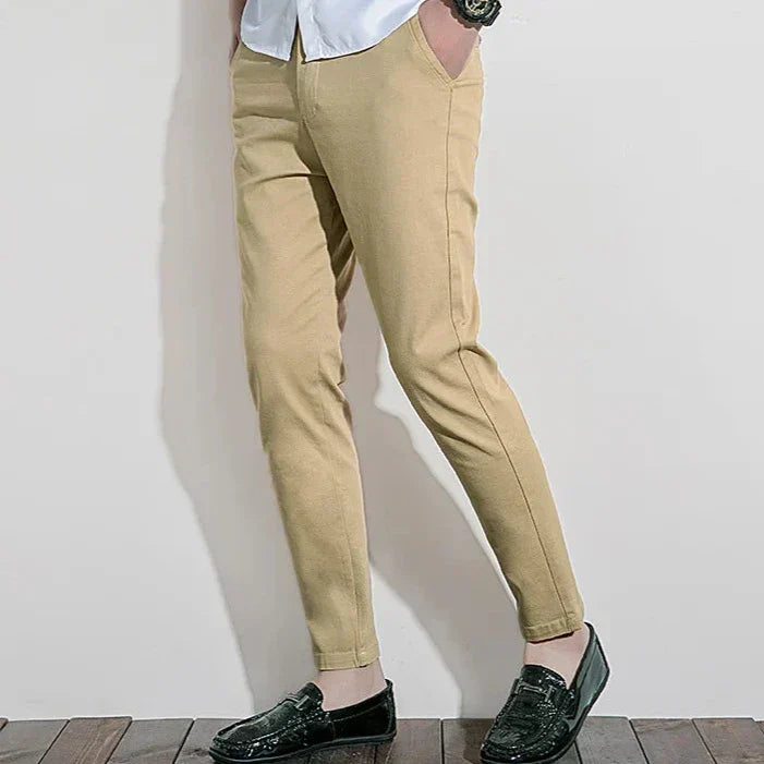 Men’s Chino Pants – Slim Fit – 100% Cotton – Tailored Style – Full Length Breathable
