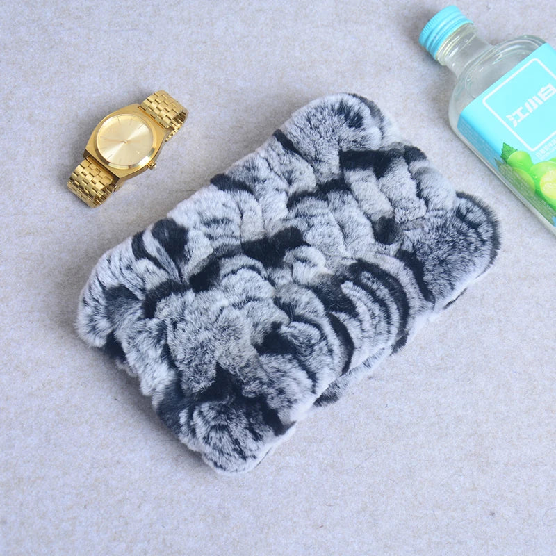 Women Real Fur Handmade Stretch Fur Scarf Knit Genuine Rex Rabbit Fur Headbands Girls Natural Fur Ring Cowl Snood Scarves Winter