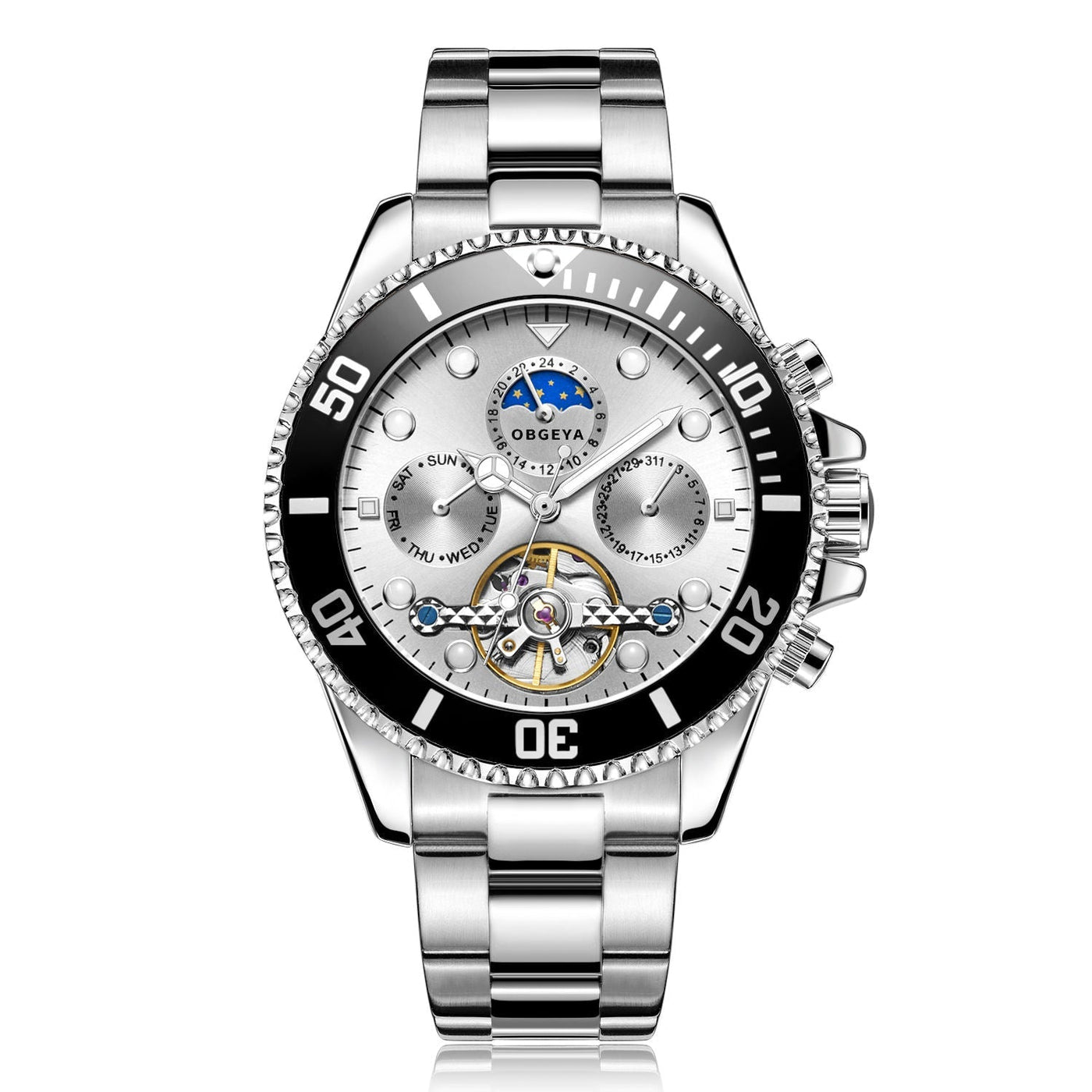 Stainless Automatic Tourbillon Wristwatch