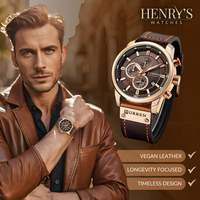 Harry Melbourne® - Elegant Quartz Watch with Leather Band