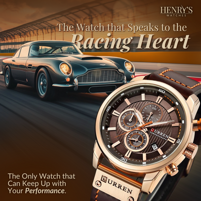 Elegant Quartz Watch with Leather Band