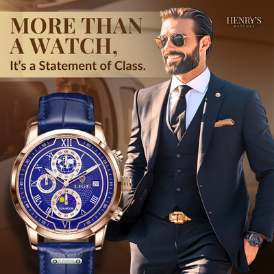 Premium Leather Band Chronograph Watch