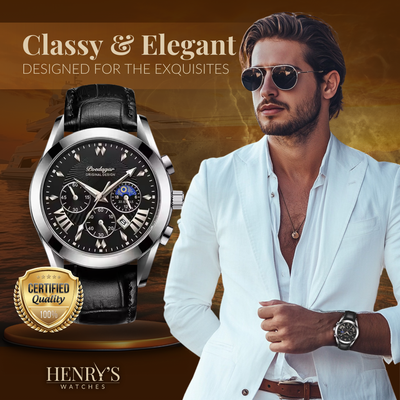 Sleek Leather Band Luxury Watch