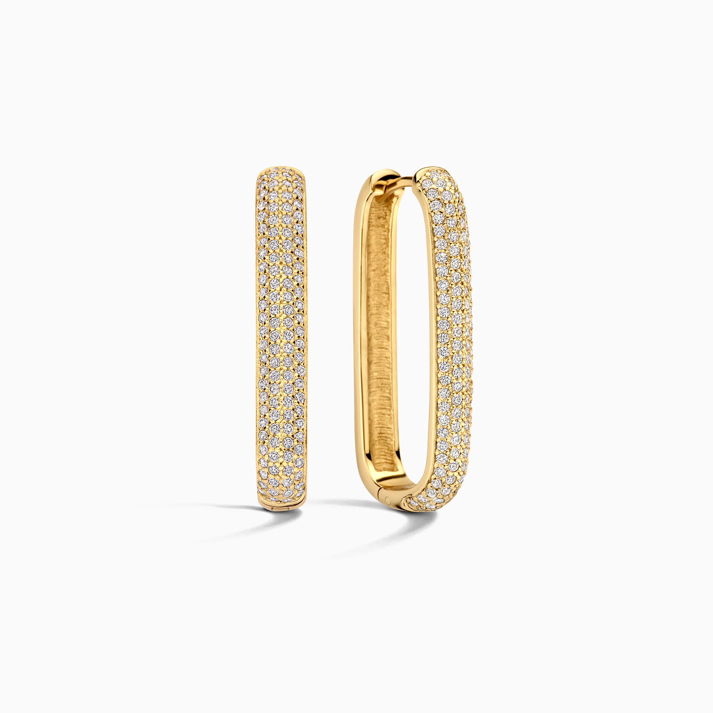 Large Icon Pave Hoops | Gold