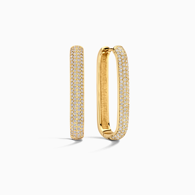 Large Icon Pave Hoops | Gold