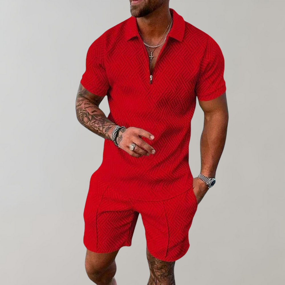Avencea - Men's Summer Set with Polo Shirt and Shorts