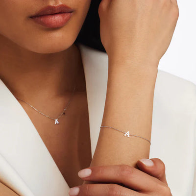 Vita Signa Initial Bracelet | White Gold 14k