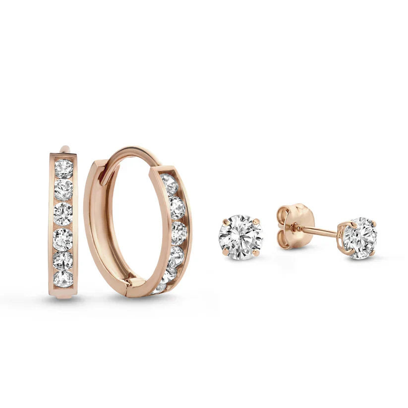 Dara Brillane Stone Earrings Set | Gold 14k