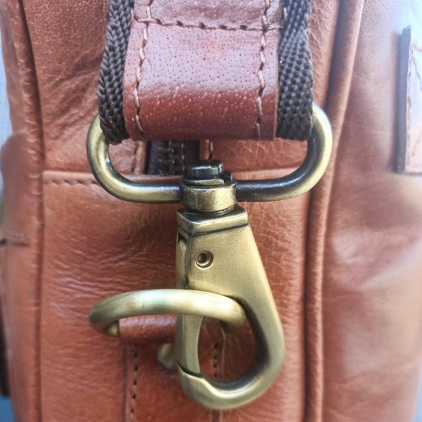 Light Brown Leather Laptop Bag