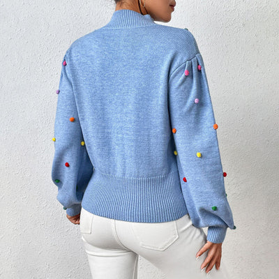 Avencea | Playful Knit Pom-Pom Sweater for Casual Styles