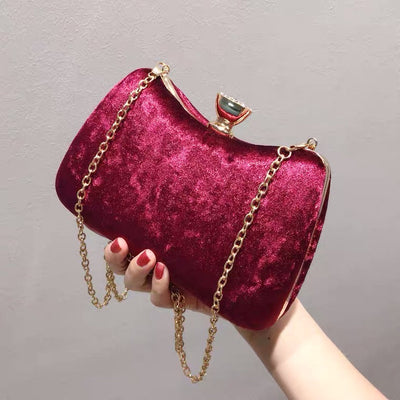 Velvet Flask Clutch Bag