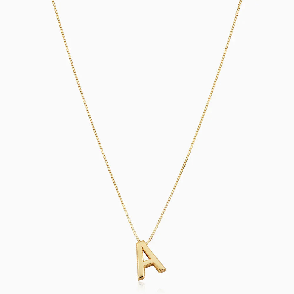 Love letter initial necklace | White Gold 18k