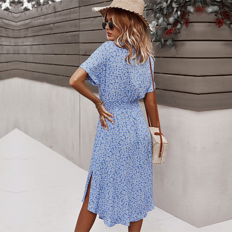 Avencea - Casual Summer Dress - Button Placket and Belt