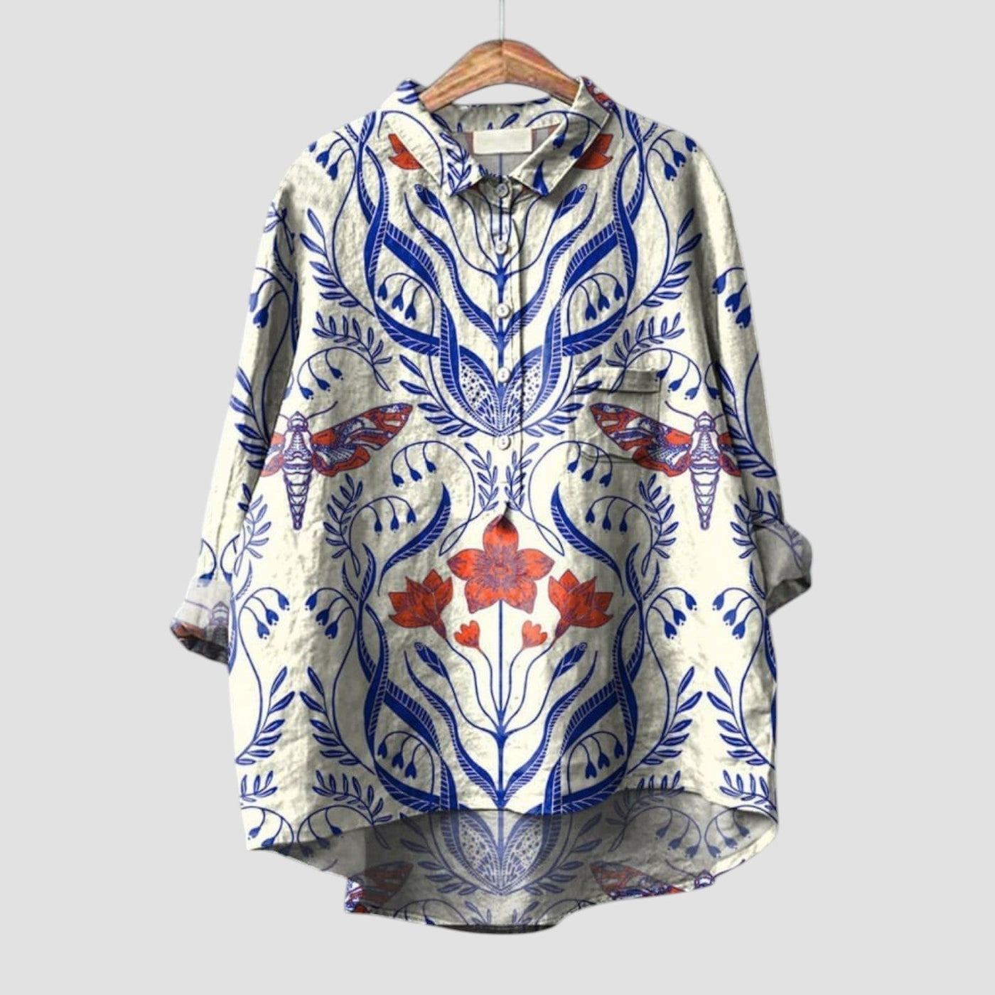 PALMIRA™ - OVERSIZED SHIRT WITH PLAYFUL DOG DESIGN AND EVERYDAY COMFORT