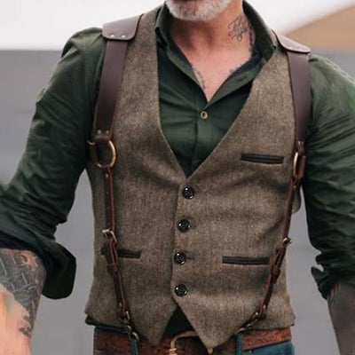 Avencea - Leather Gilet for Men