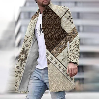 Avencea - Long men's coat with unique prints